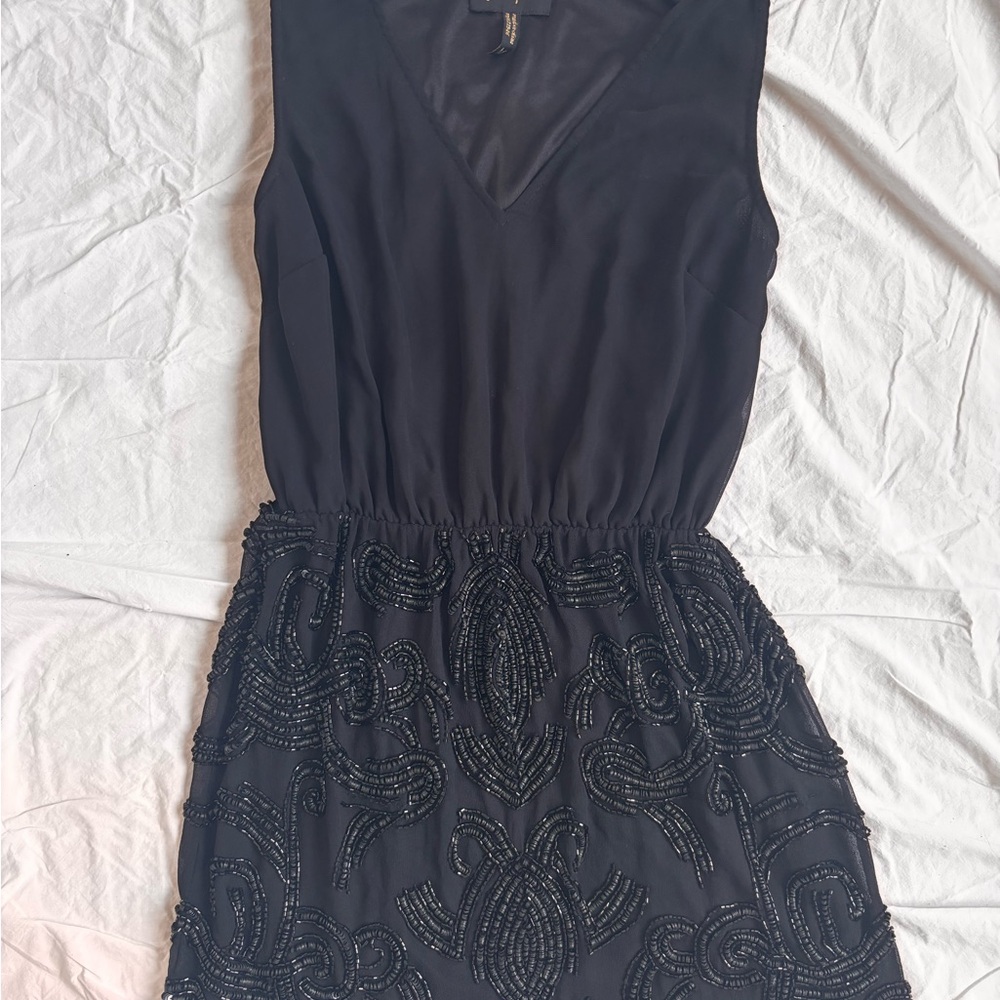 Yumi Kim Black Beaded Mini Dress